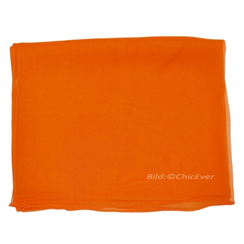 Seidenschal Chiffon Schal aus 100% Seide uni orange 50x160cm 3167